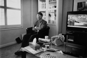 dad looking out studio window